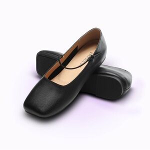 Empress Australia Black Leather Ballet Flats Size 37